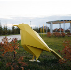Полигональная скульптура птица